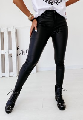 Rebel waxed pants black