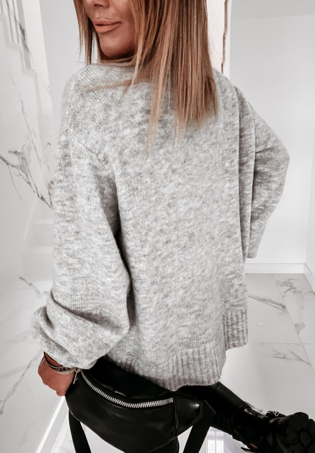 Sweter z bufiastymi rękawami Matilde szary