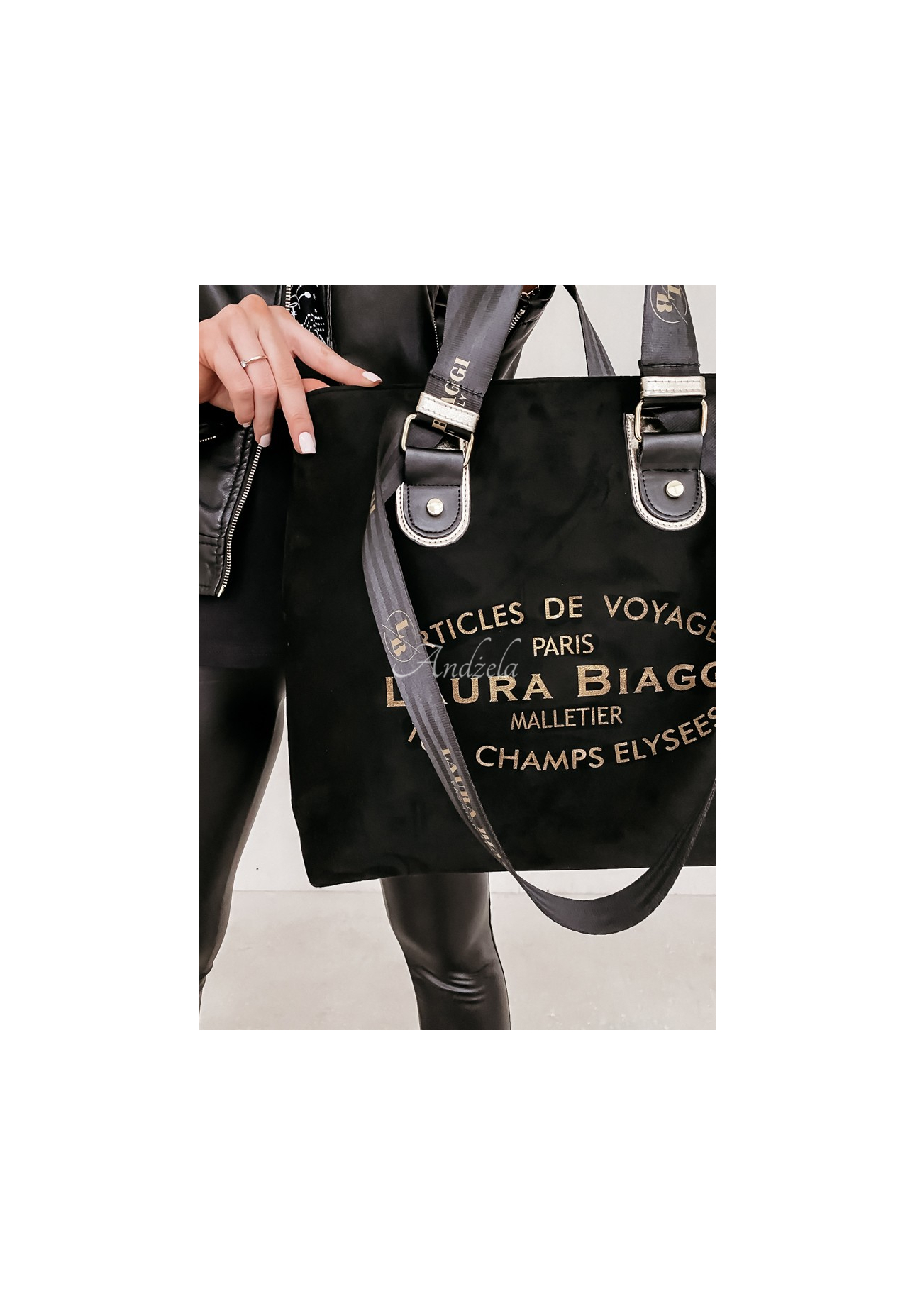 Voyage suede handbag black