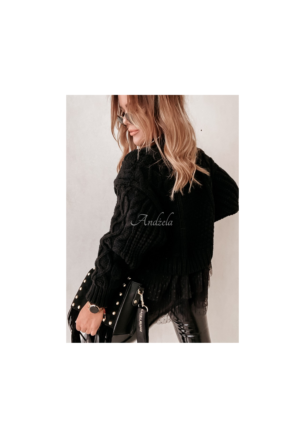 Sweater with tulle trim Cocomore Molly black