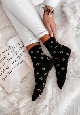 LV Seam long socks black
