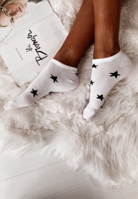 Star patterned short socks white