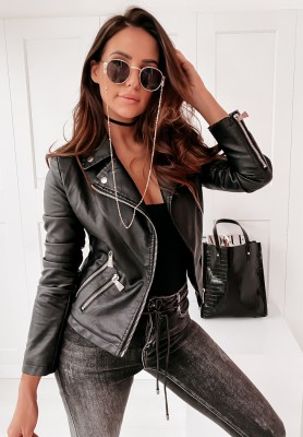 Sk&oacute;rzana kurtka ramoneska Sevilla czarna