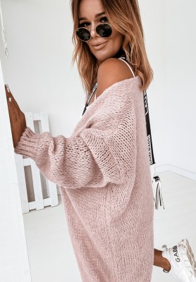 Bueno long knitted cardigan light pink