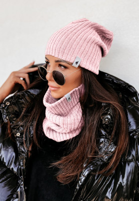 Striped Line cap powder pink