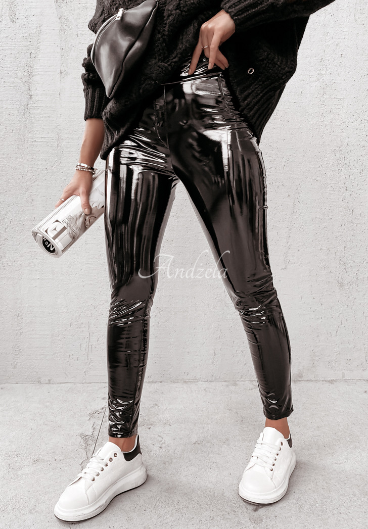 Astrid latex leggings black