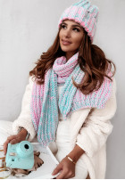 Szal Snowflake Mint&Pink