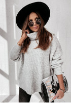 Sweter oversize z wełną Fuller szary