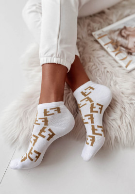 Short patterned socks Fendy white