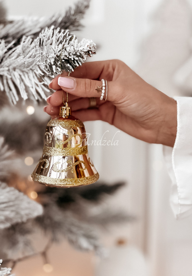 Zestaw ozdób świątecznych dzwonki Jingle szampańsko-złote 4 szt.