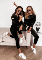 Welurowy komplet Amma czarny