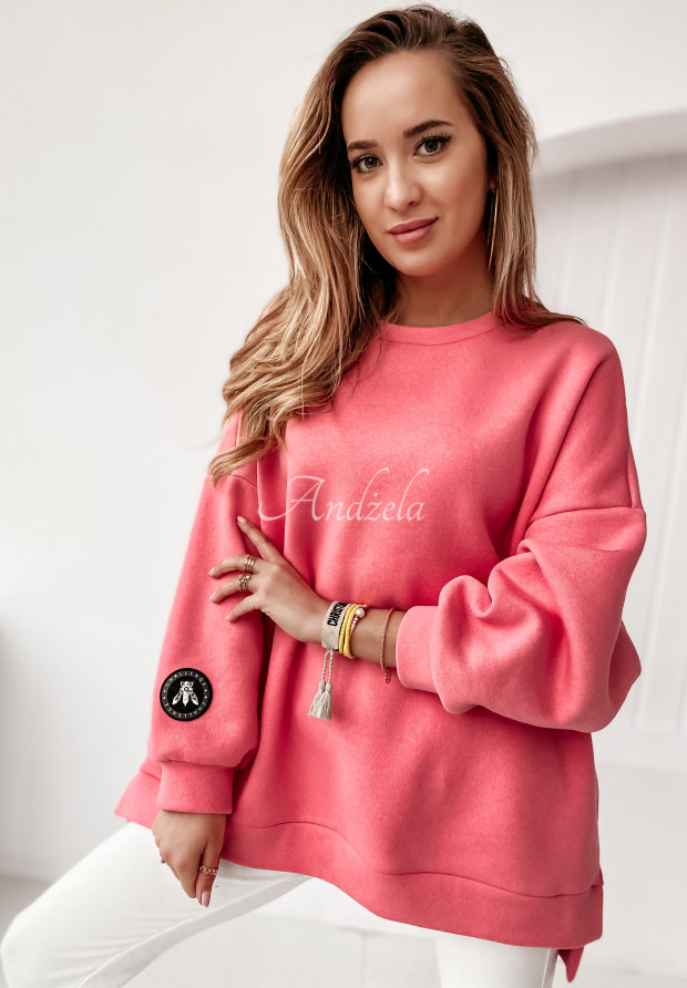Asymetryczna bluza oversize Azrina różowa
