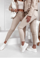 Spodnie jeansowe z push upem Serena beżowe