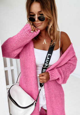 Bueno long knitted cardigan pink