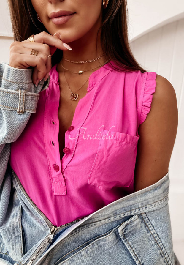 Bluzka z kieszonką Azella różowa