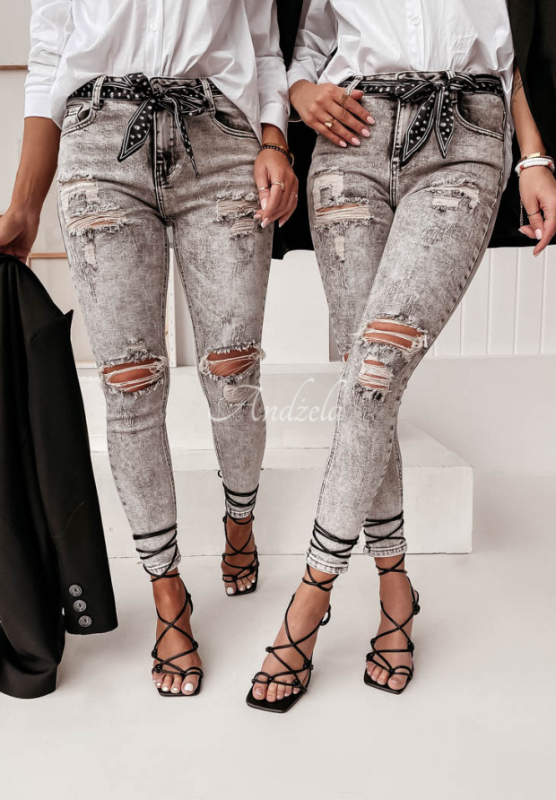 Spodnie jeansowe skinny Sallen jasnoszare