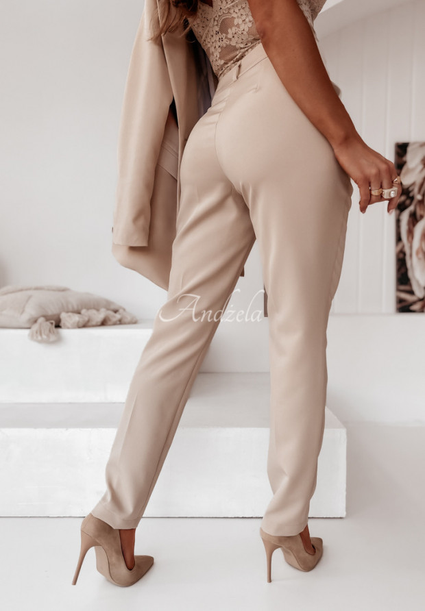 Eleganckie spodnie Dorisa beżowe