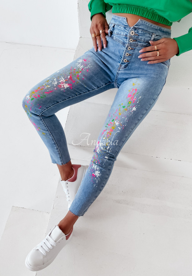 Spodnie jeansowe Spill jasnoniebieskie