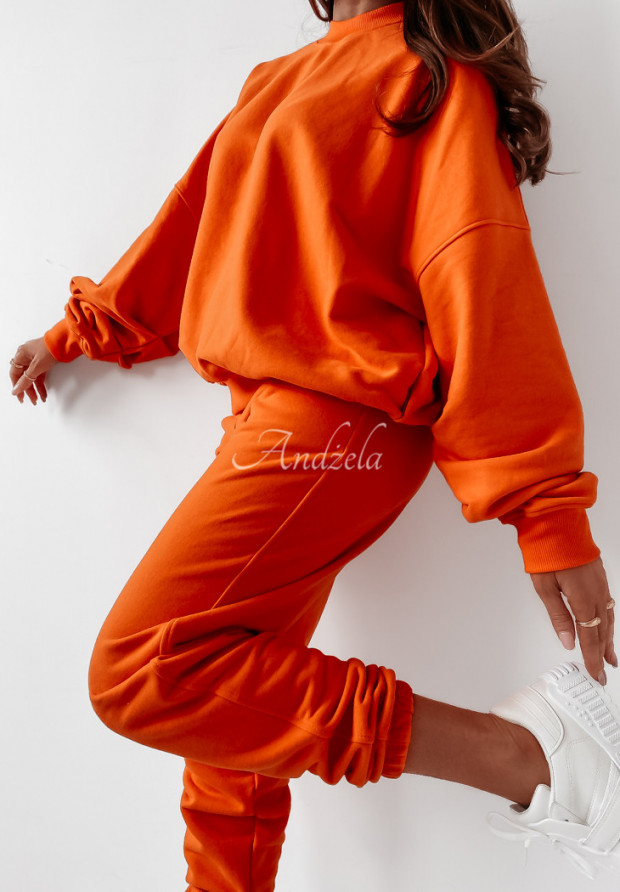 Spodnie dresowe joggery Morandi pomarańczowe