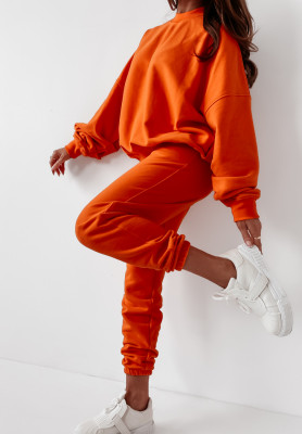 Spodnie dresowe joggery Morandi pomarańczowe