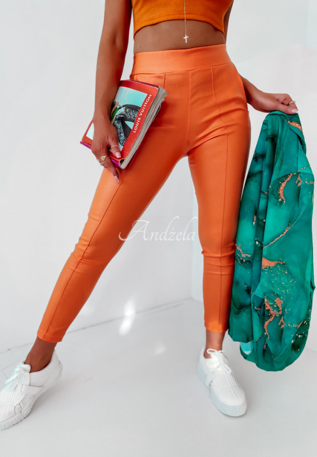 Spodnie woskowane Belemi pomarańczowe