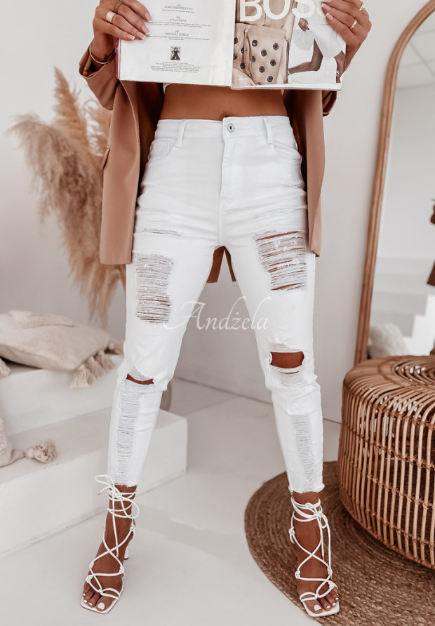 Spodnie jeansowe Asante białe