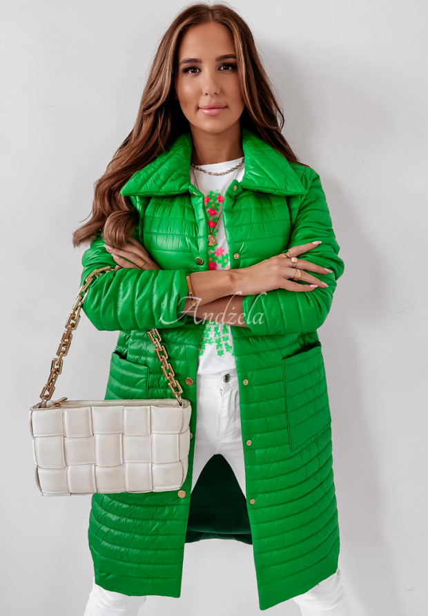 Pikowany płaszcz Cocomore Ruben zielony
