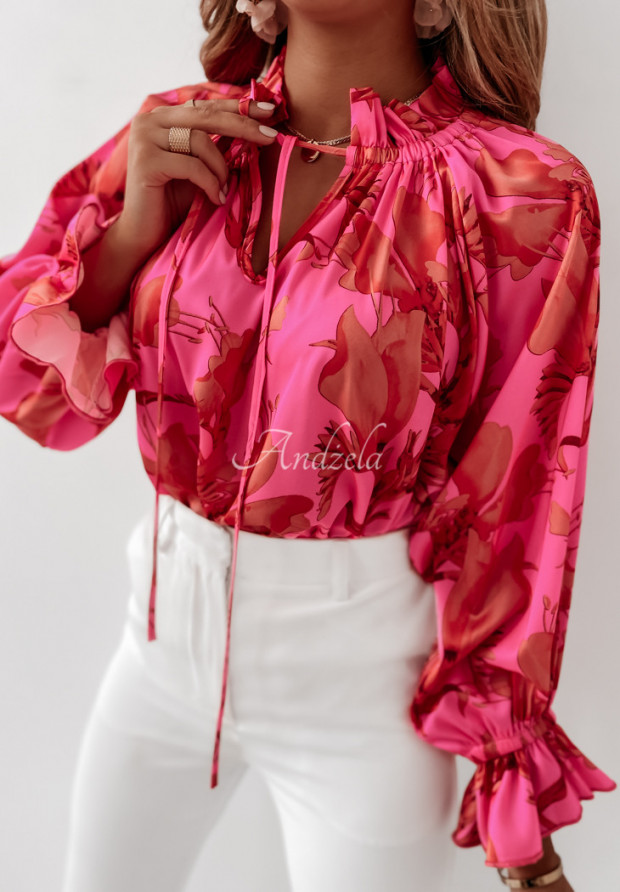 Kwiecista koszula Cocomore Margoly Prim różowa