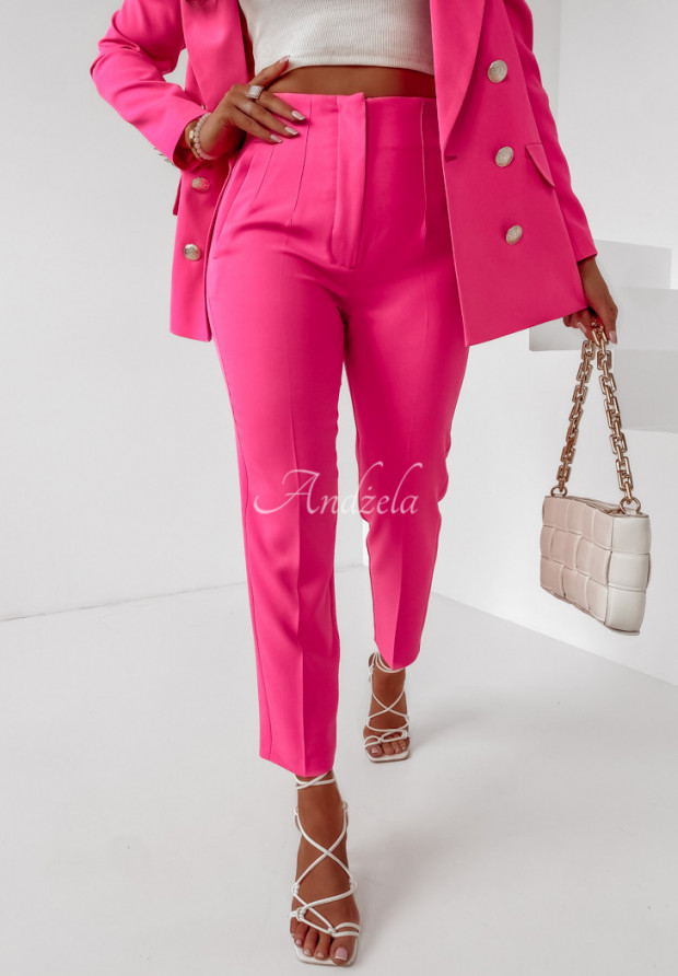 Eleganckie spodnie Marshall neonowy różowy