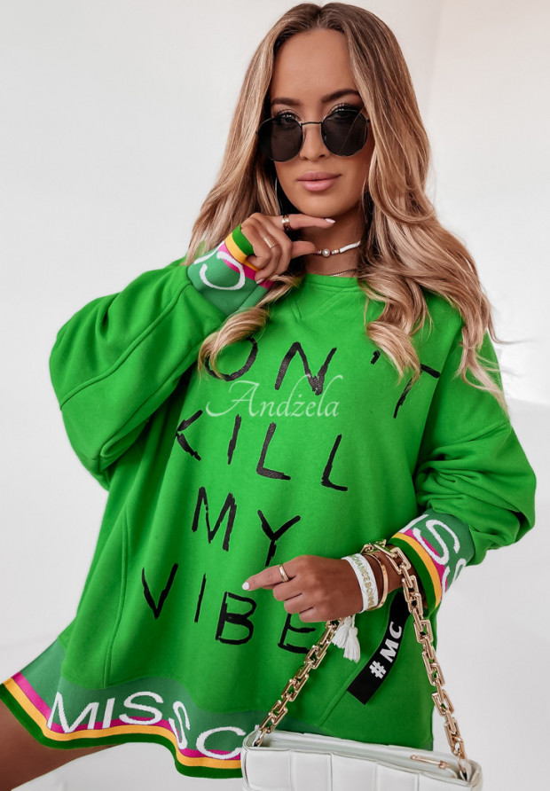 Bluza z nadrukiem MC Vibe zielona