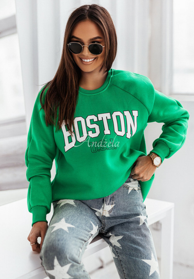 Bluza z nadrukiem Boston II zielona