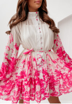 Wzorzysta sukienka Dermont różowa