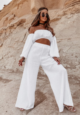 Muslin wide leg pants Malta white