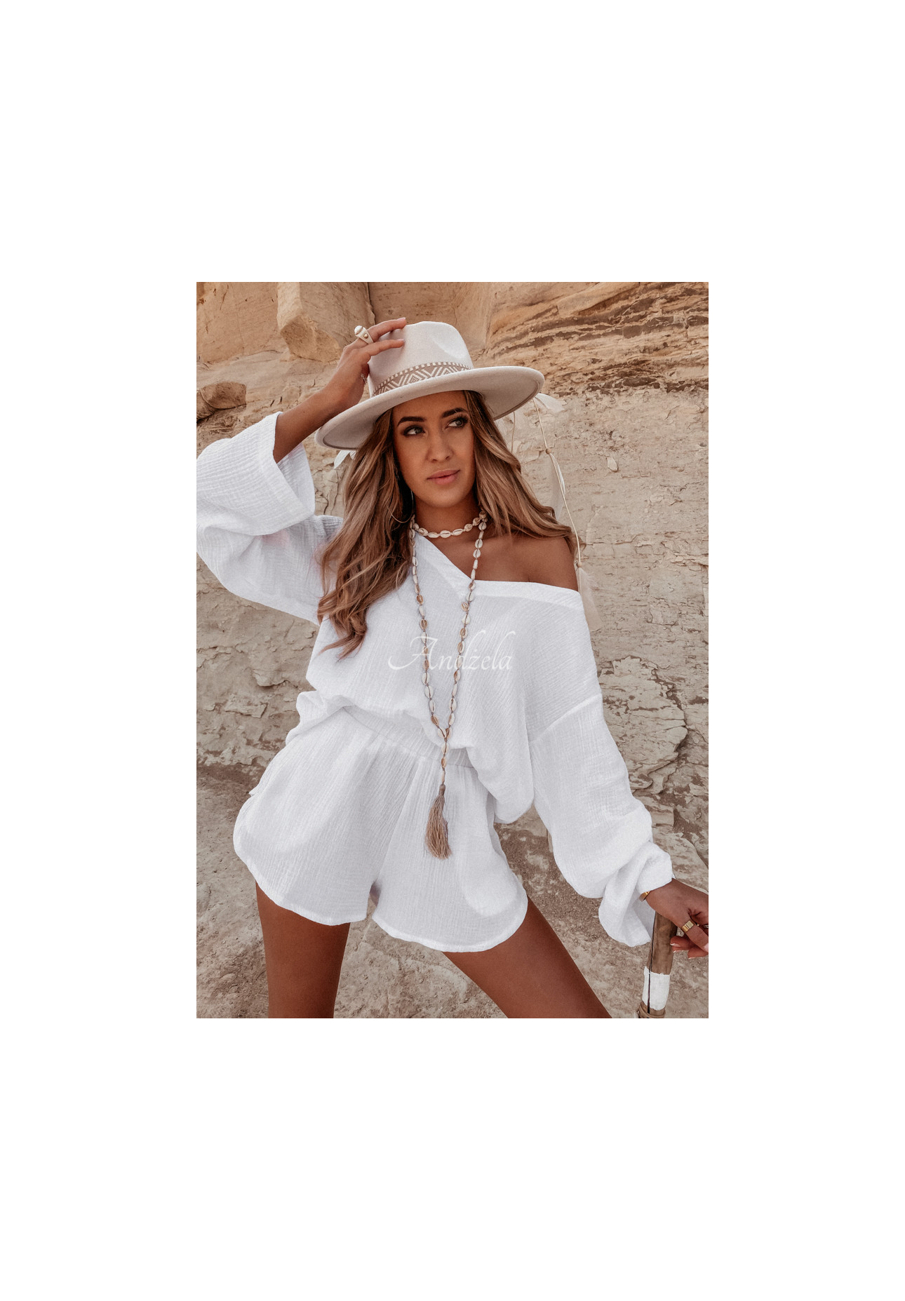 Malta muslin shorts white