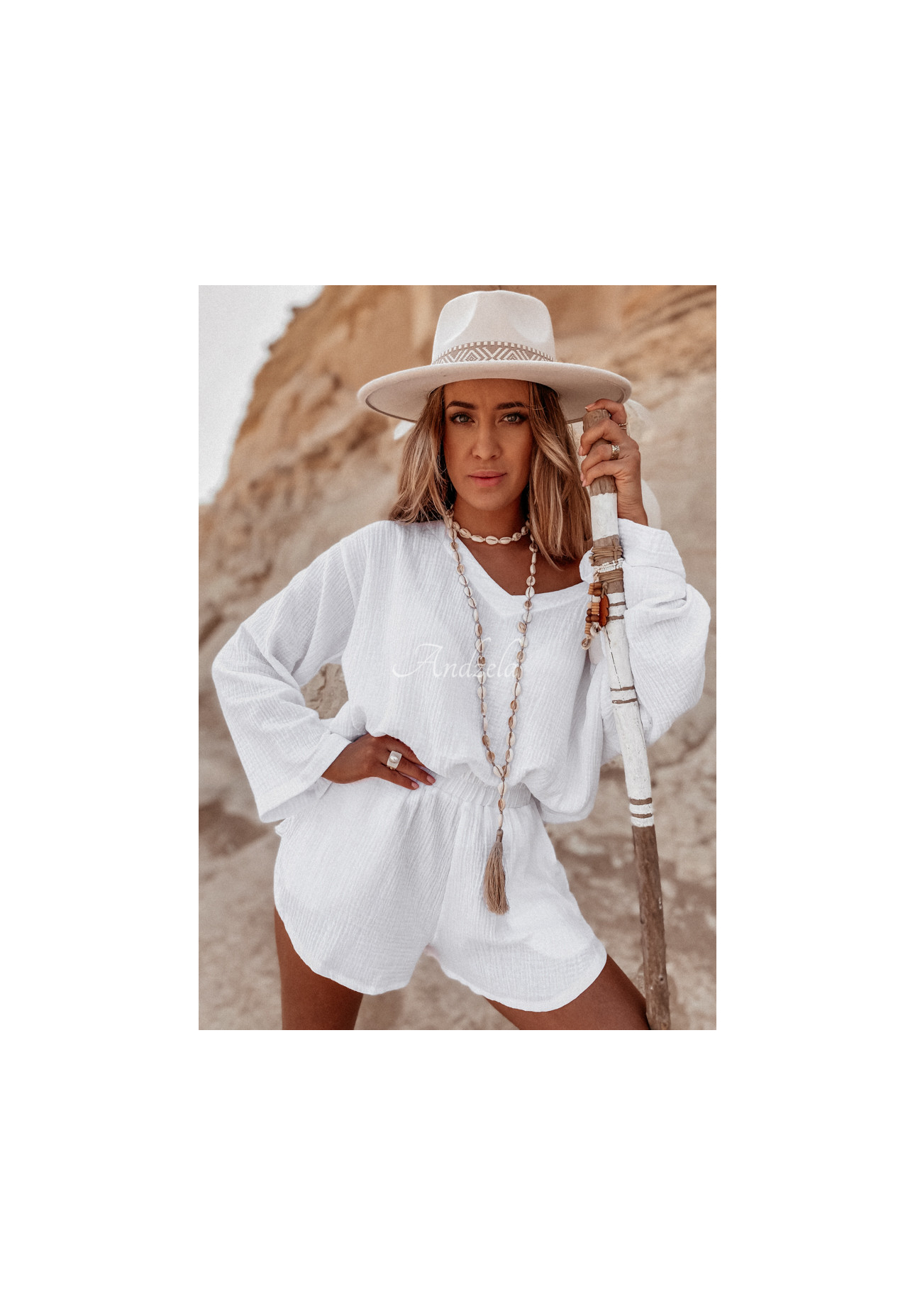 Malta muslin shorts white