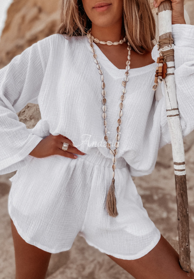 Malta muslin shorts white