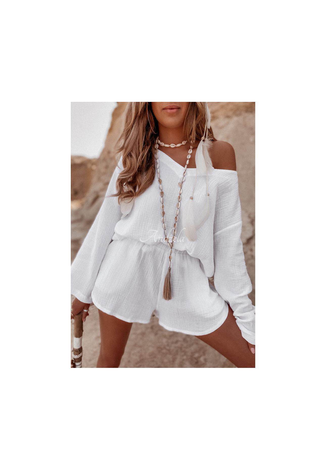 Malta muslin shorts white