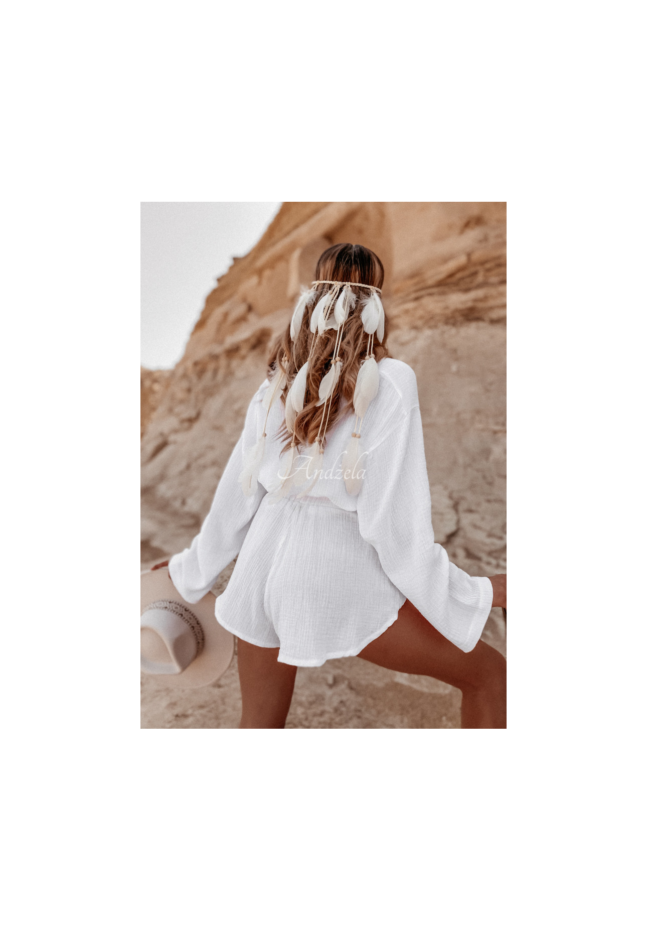 Malta muslin shorts white