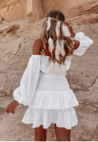 Muślinowa spódniczka z falbankami Sorrena biała