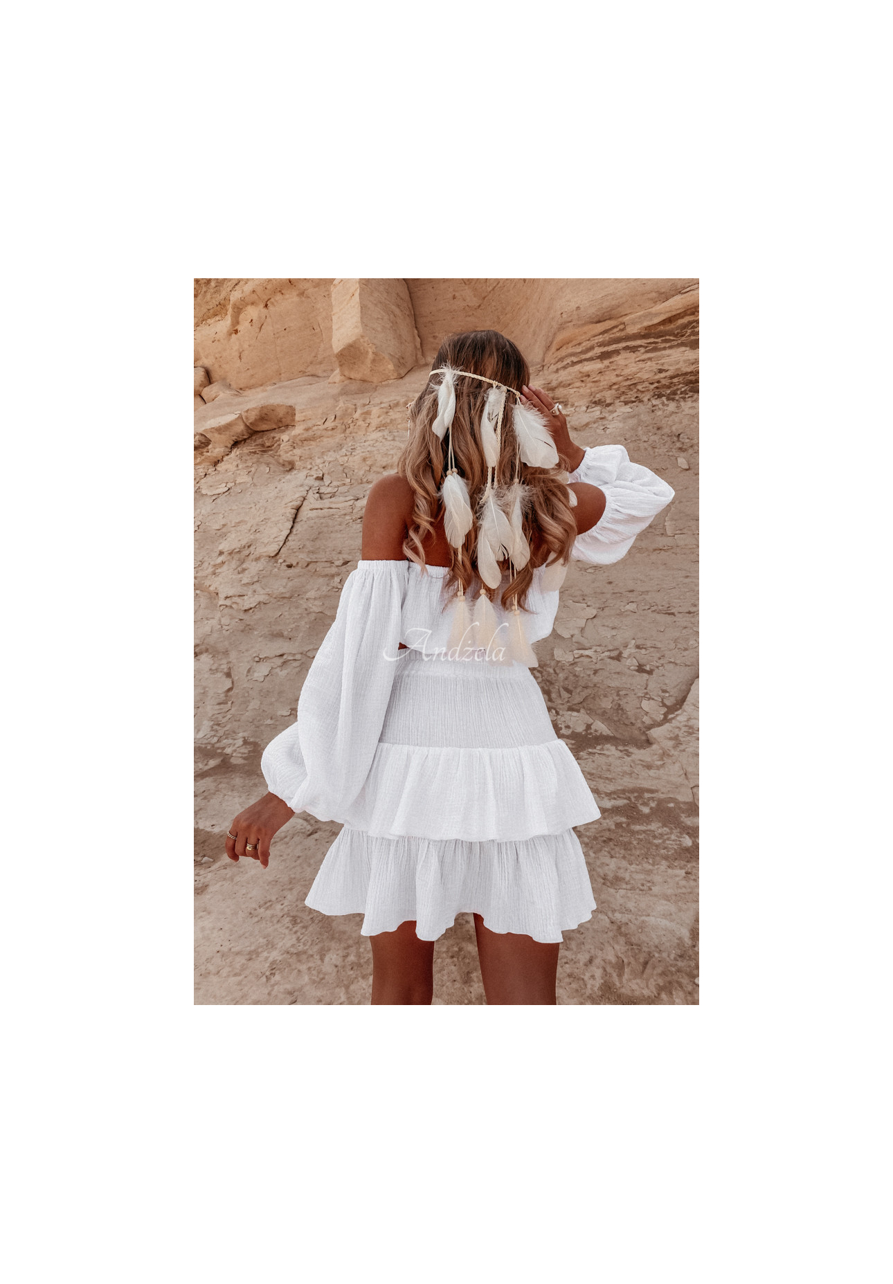 Muslin skirt with frills Malta white