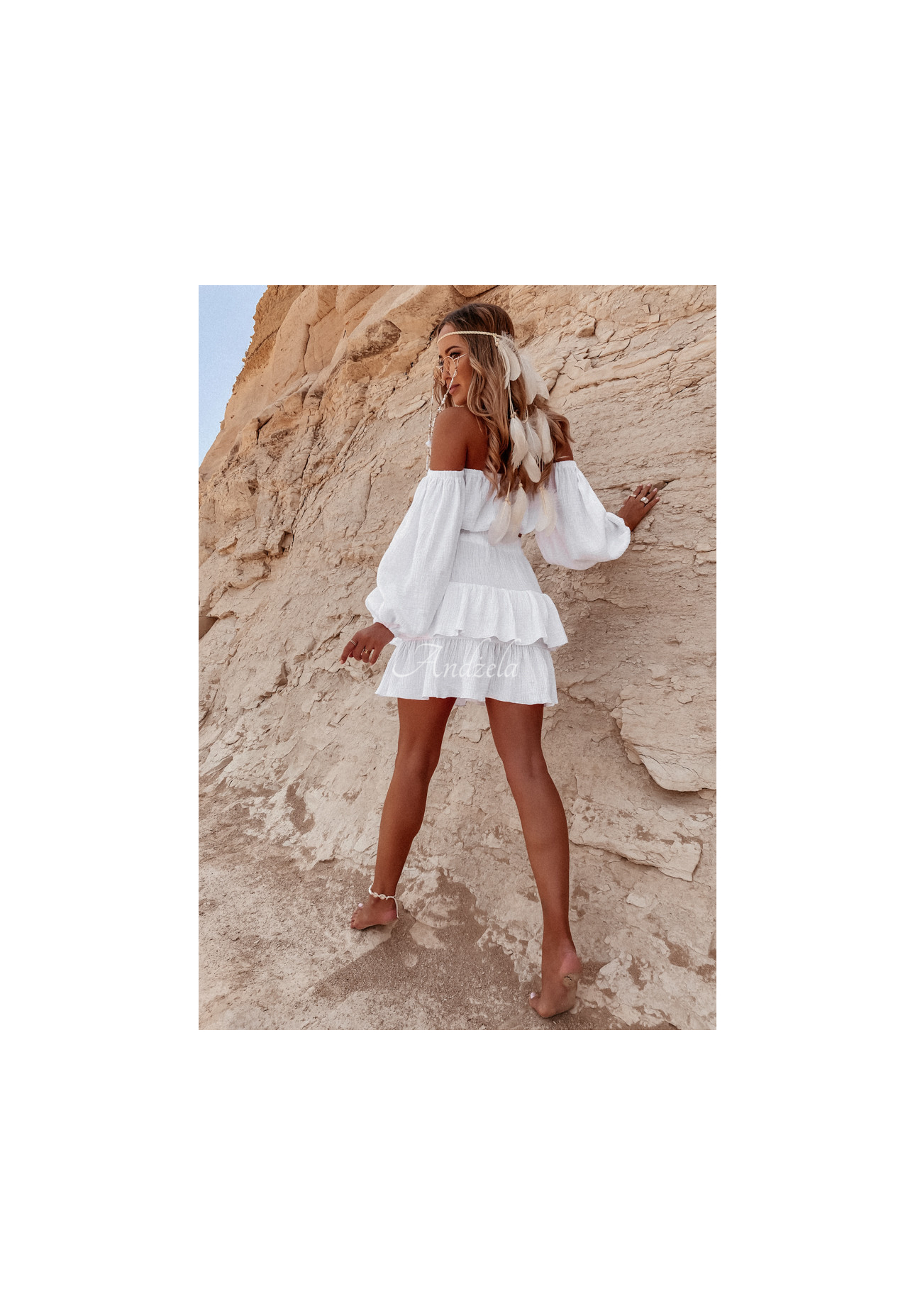 Muślinowa spódniczka z falbankami Malta biała