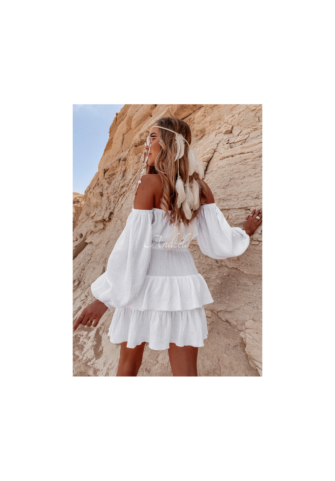 Muslin skirt with frills Malta white