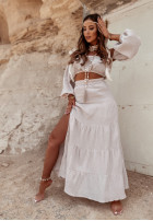 Muślinowa spódnica z rozcięciem Santiago nude