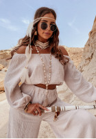 Muślinowa bluzka hiszpanka Malta beżowa