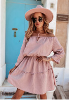 Muślinowa sukienka hiszpanka Friliana pudrowy róż