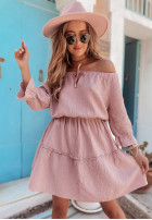 Muślinowa sukienka hiszpanka Friliana pudrowy róż