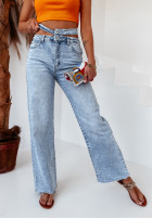 Spodnie jeansowe wide leg Delgado jasnoniebieskie
