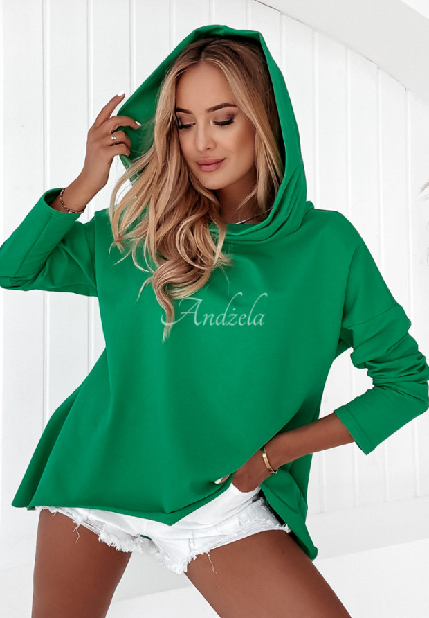 Asymetryczna bluza oversize Drayton zielona