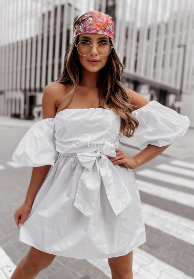 Sukienka hiszpanka z bufkami Buenos Aires biała