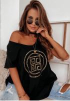 Bluzka oversize z aplikacją Detroit czarna